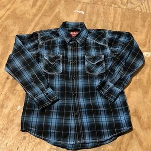 Youth red ranch large pearl snap